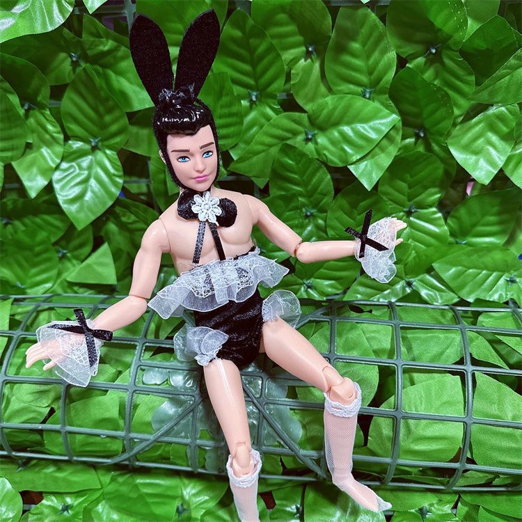 Male Barbie Royal Maid Swimsuit Abstract Mouse Dry Change Outfit Bikini Male Doll Clothing Set