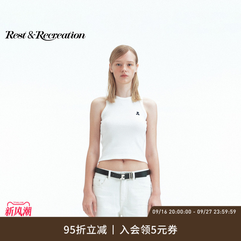Restandrecreation Official 2026 Summer New Rr Simple Embroidered Logo Tank Top T-Shirt for Women
