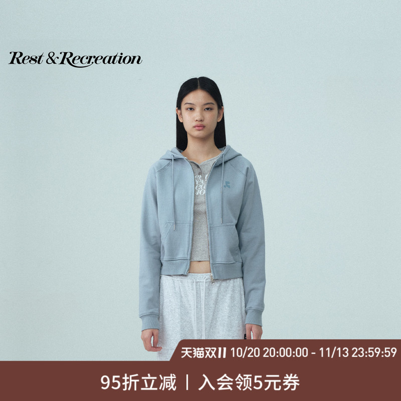 [Celebrity Style] Restandrecreation Official Classic Rr Double Zipper Hooded Sweatshirt for Men and Women