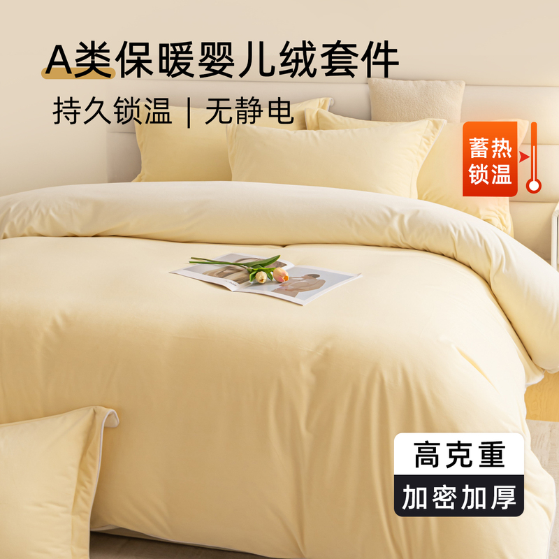 Class a Milk Velvet Four-Piece Set, Coral Velvet Baby Velvet, Thickened Warm Anti-Static Double-Sided Bedding Class a Milk Velvet Four-Piece Set, Coral Velvet Baby Velvet, Thickened Warm Anti-Static Double-Sided Bedding