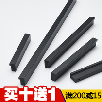 Thickened modern simple black 1 m extended handle drawer American handle clothes cabinet kitchen door cabinet door handle
