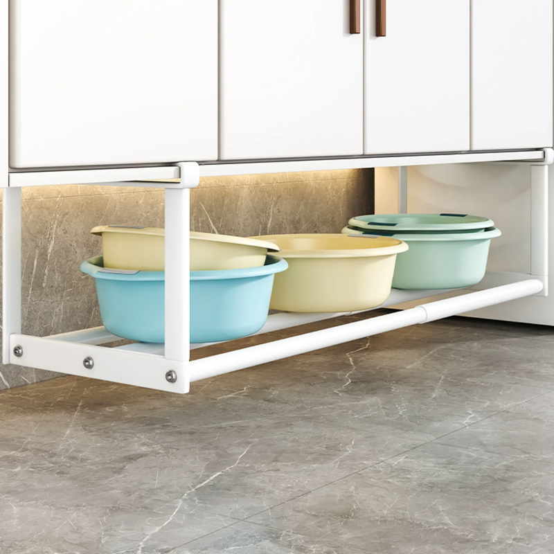 Basin Storage Rack, Basin under Bathroom Cabinet, Bathroom Hanging Storage Rack, Hook, No-Drill Telescopic Hanging Basin Organizer Basin Storage Rack, Basin under Bathroom Cabinet, Bathroom Hanging Storage Rack, Hook, No-Drill Telescopic Hanging Basin Organizer