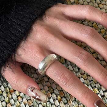 No stacking, no ring, brushed geometric ring, women's design, niche plain ring, daily versatile hand jewelry