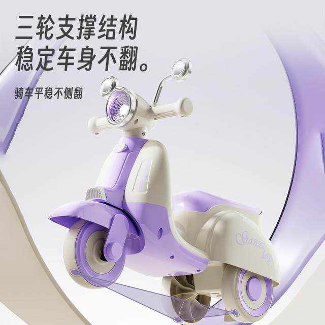 Children's Scooter, Simulated Motorcycle, 1-7 Years Old, Boys and Girls, Slippery Music and Light Toy Car, Balance Car
