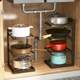 304 stainless steel pot racks, pot racks, iron pots, pots, kitchen storage racks, household multi-layer countertop storage racks