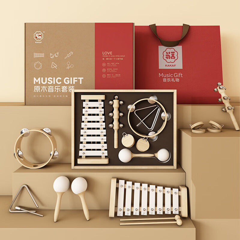 Newborn Baby 0 to 6 Months and Above Wooden Musical Instrument Toys 1-Year-Old Baby Boys and Girls New Year Early Education Meeting Gift