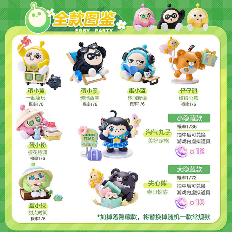 Official Egg Party Picnic Blind Box Figure Trendy Toy Desktop Ornament Doll Toy New Year Gift