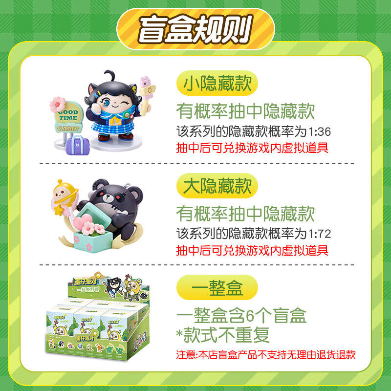 Official Egg Party Picnic Blind Box Figure Trendy Toy Desktop Ornament Doll Toy New Year Gift