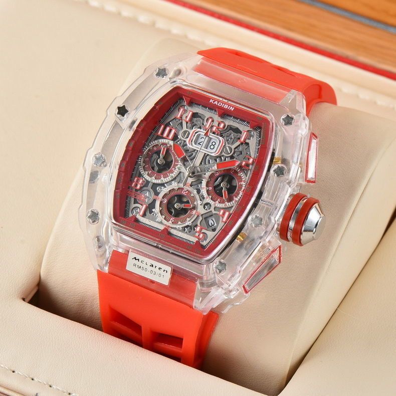 Richard's New Watch, Skeleton Barrel-Shaped Six-Hand Chronograph, Miller Style, High-End Transparent Couple's Student Wristwatch