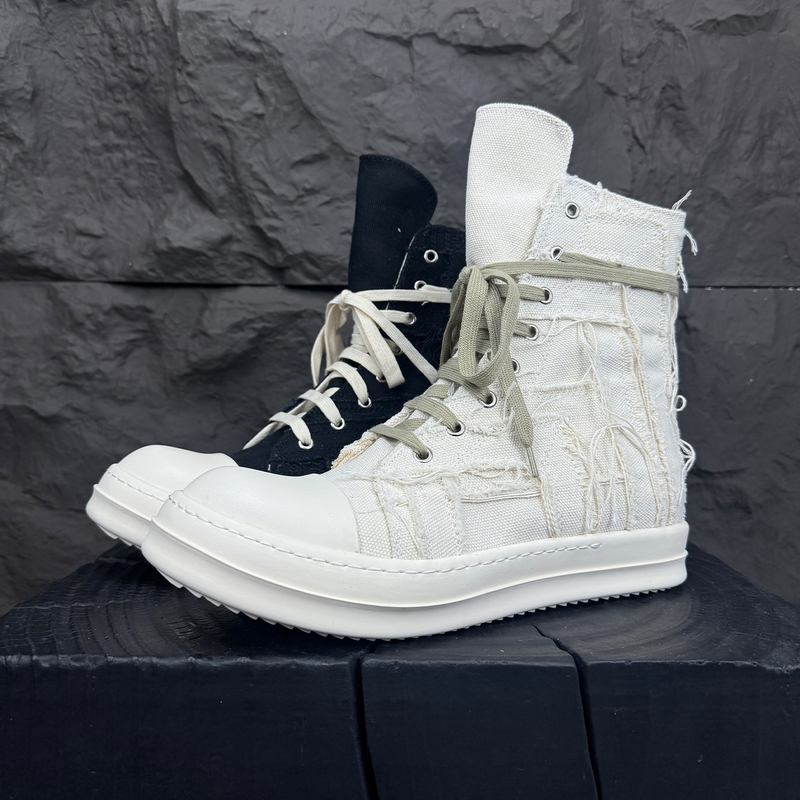 Hot Item ! Ro Tassel High-Top Canvas Shoes for Men, Thick-Soled Height-Increasing Striped Shoes, Trendy Breathable Sneakers, Short Boots
