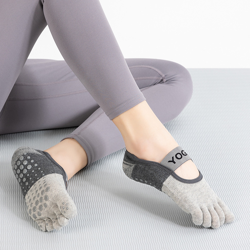 Yoga Shoes, Indoor Special Sports Shoes for Women, Silent Non-Slip Soft-Soled Shoes, Yoga and Pilates Five-Finger Shoes, Fitness Socks