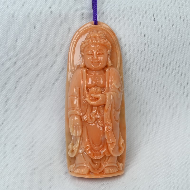 桃珊瑚彫刻-海老 297KN 桃珊瑚彫刻-海老 297KN