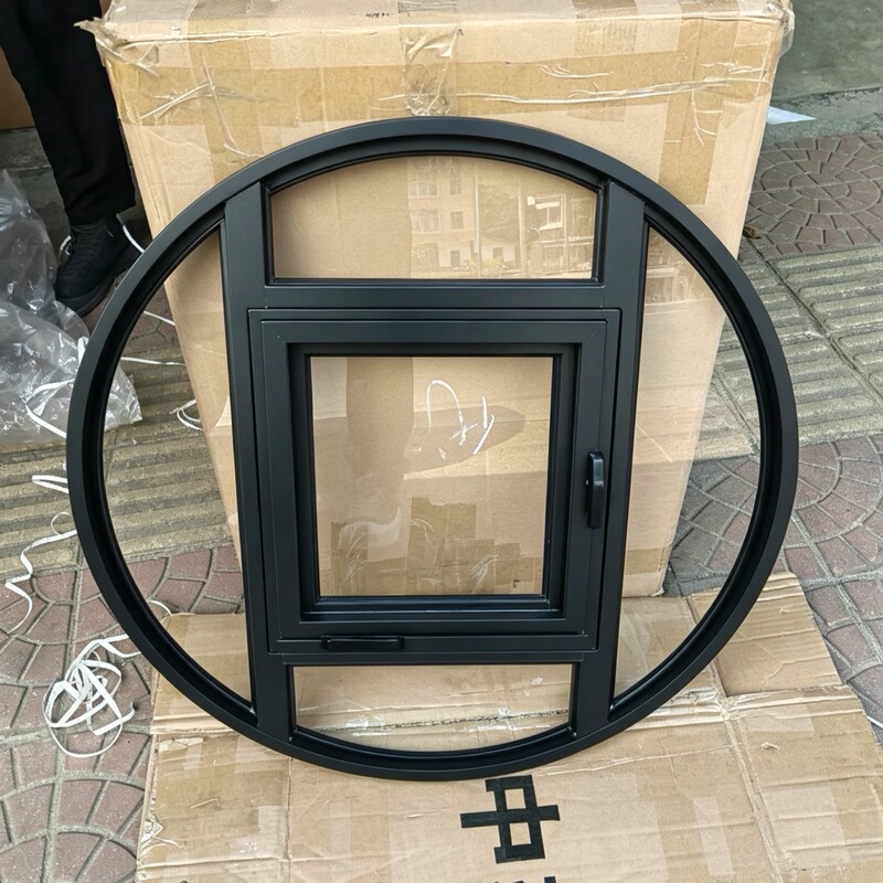 Arc-Shaped Window, Aluminum Alloy Flip-Up Moon Window, Coated Glass, Sun Protection, Uv Protection Glass, Rotating Window Center Axis Arc-Shaped Window, Aluminum Alloy Flip-Up Moon Window, Coated Glass, Sun Protection, Uv Protection Glass, Rotating Window Center Axis