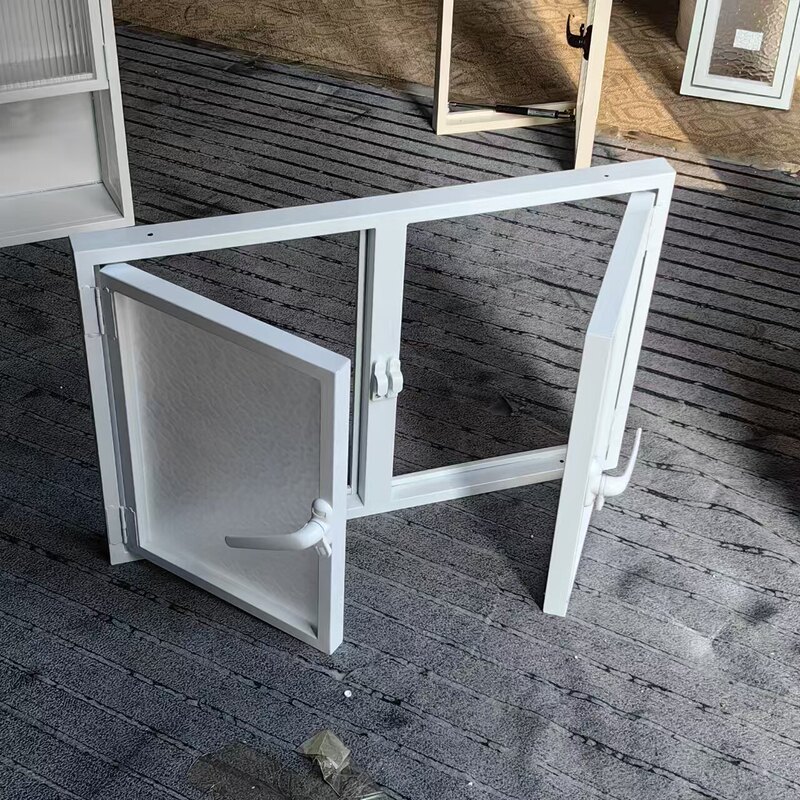 Aluminum Alloy French-Style Retro Casement Window, Indoor Breathable Lighting Window, Dark Bathroom Ventilation Tempered Glass Privacy Window Aluminum Alloy French-Style Retro Casement Window, Indoor Breathable Lighting Window, Dark Bathroom Ventilation Tempered Glass Privacy Window