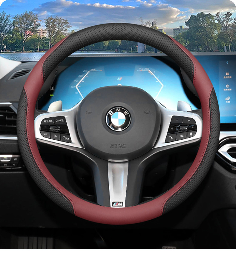 2026 Bmw Steering Wheel Cover for New 3 Series 330Li, 3 Series, X1, X3, X5, 5 Series, 530I, 3I5, Ix3 Accessories
