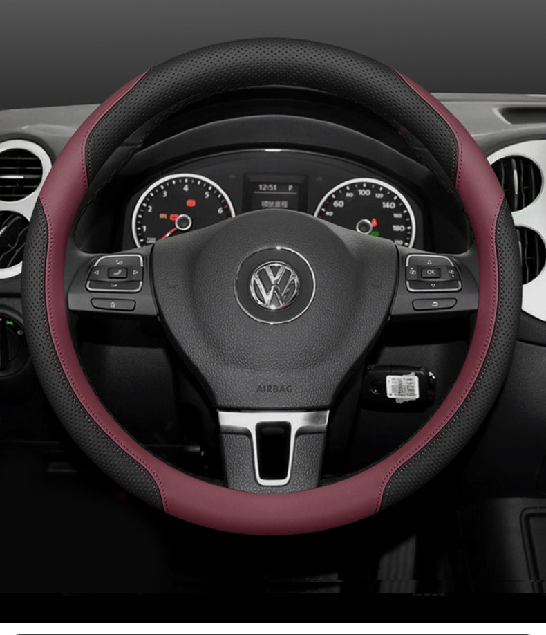 2025 Volkswagen Lavida Sagitar Polo Steering Wheel Cover for Bora Id3 Tayron Cc T-Roc Magotan Universal for All Seasons