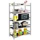 Stainless steel kitchen storage rack floor-standing multi-layer storage rack fence anti-falling household microwave oven storage rack
