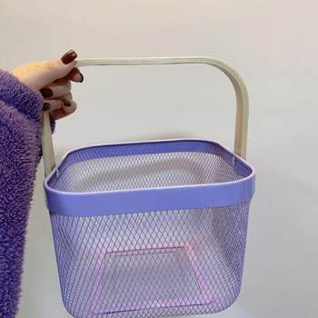 Functional milk purple sand pld support hollow storage basket ihn appearance desktop home use ruimi basket storage sorting