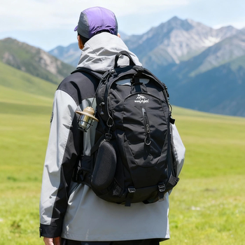 Men's Mountaineering Bag, Large Capacity, Black, Lightweight, Travel Backpack, Women's Outdoor Hiking Backpack 30L