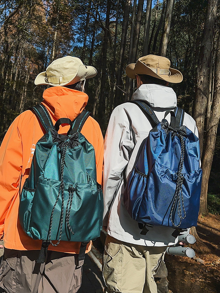 Ultra-Lightweight Backpack, Outdoor Sports Bag, Women's Drawstring Bucket Backpack, Couple's Hiking Lightweight Casual Backpack, Men's