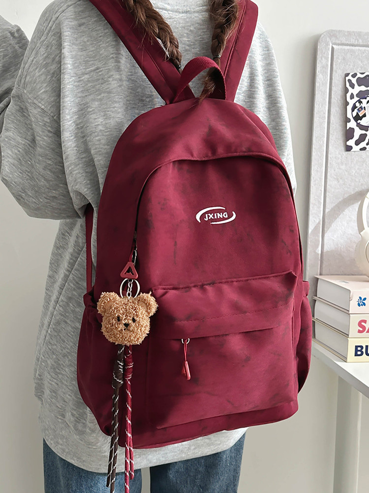 Ins-Style Niche Schoolbag for Female Junior High School Students, Unique Design, Lightweight and Simple, College Student Backpack, Commuter Travel Backpack