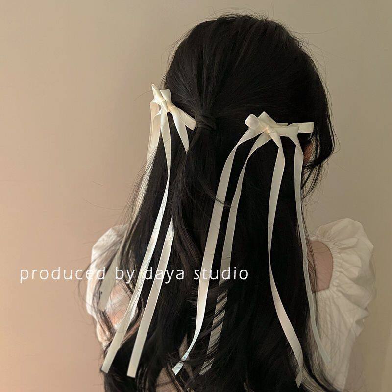 Aesthetically pleasing, spring/summer girly ribbon bow hair clip, lazy braided hair tie, sweet hair accessory, a hot-selling item.