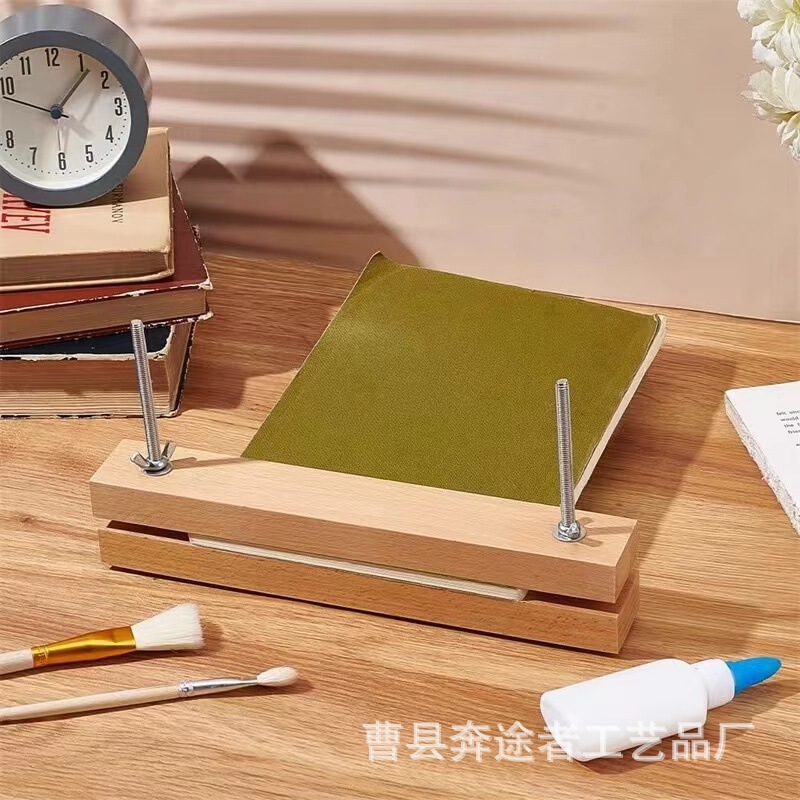 Cross-Border Solid Wood Binding Press Flat Paper Press Household Small Handmade Ancient Book Repair Book Holder