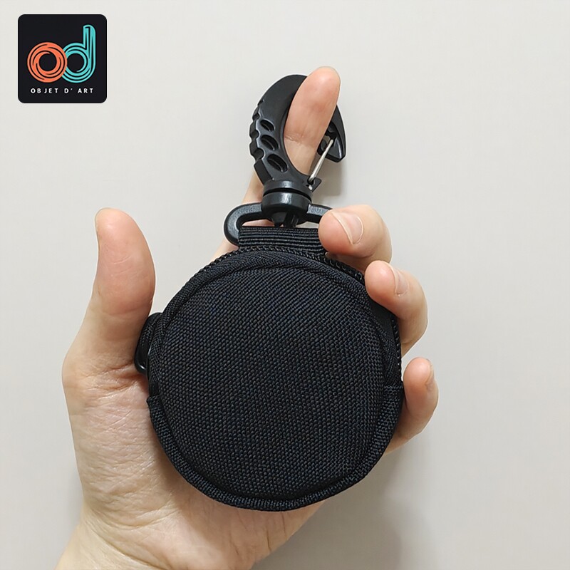 New mini earphone bag, outdoor coin small hanging bag, key small round bag, functional sports hanging buckle, wear-resistant small bag