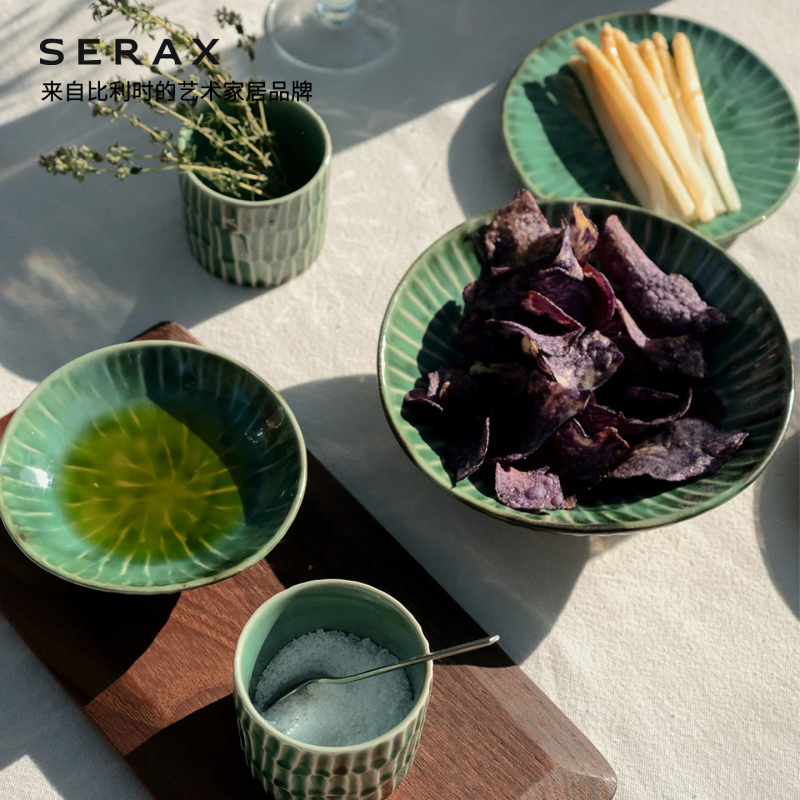 Belgian Serax Western-Style Dinner Plate Steak Plate Verde Lanza Green Coffee Cup and Saucer Set Tea Cup Belgian Serax Western-Style Dinner Plate Steak Plate Verde Lanza Green Coffee Cup and Saucer Set Tea Cup