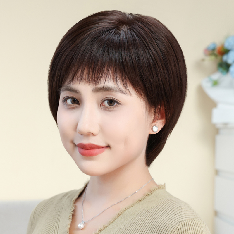 Wig Full Head Cover Female Real Hair Short Hair Wig Bob Real Hair Fashion Natural Daily Wig Full Head Cover Wig Full Head Cover Female Real Hair Short Hair Wig Bob Real Hair Fashion Natural Daily Wig Full Head Cover