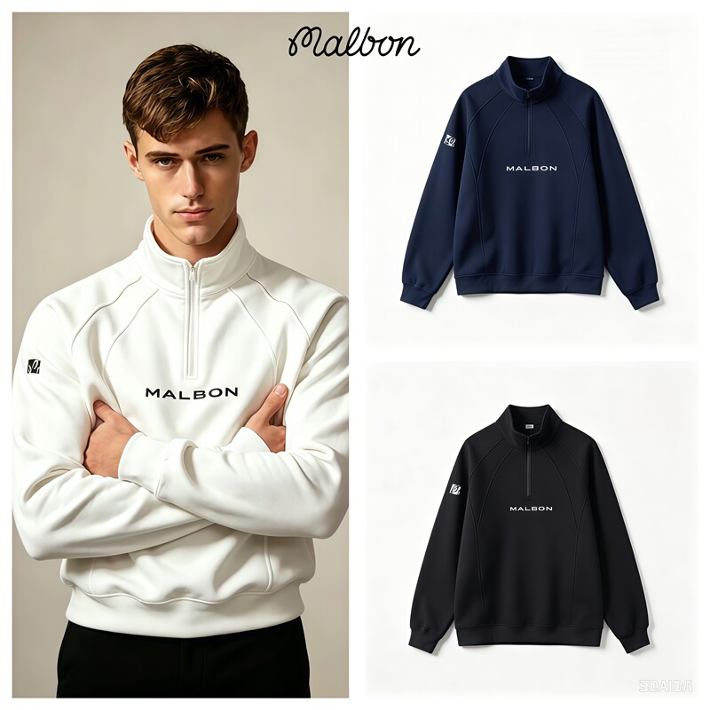 26Malbon Golf Men's New Autumn and Winter Half-Zip Stand-Up Collar Sports Long-Sleeved Outdoor Warm and Breathable Sweatshirt 26Malbon Golf Men's New Autumn and Winter Half-Zip Stand-Up Collar Sports Long-Sleeved Outdoor Warm and Breathable Sweatshirt