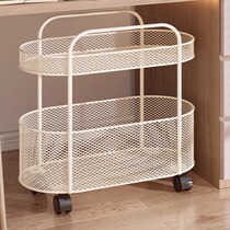 Bookshelf under the desk storage rack double-layer floor-to-ceiling book storage trolley next to the desk with wheels student bookcase removable