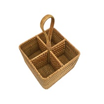 Rattan remote control candy snack storage basket desktop multi-functional storage basket living room office storage wine basket