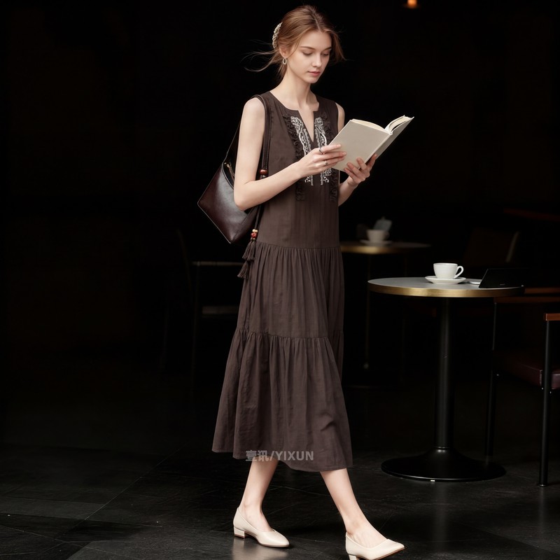 Light and Mature Style Sleeveless Dress for Women, Mid-Length, Loose, Slimming, High-End, Elegant Dress, 2026 Summer New Style