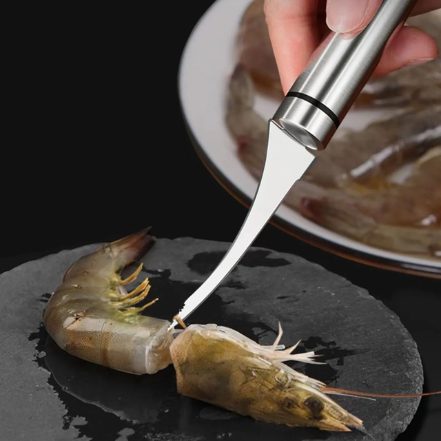 Upgraded Version of the Shrimp Line Remover and Fruit Core Tool, Stainless Steel Multifunctional Shrimp Killing Knife, Shrimp Line Removing Knife, Shrimp Shell Peeling Tool, Shrimp Back Hook