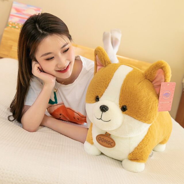 Corgi plush toy puppy doll to accompany sleeping pillow and bed rag doll doll birthday gift for girls