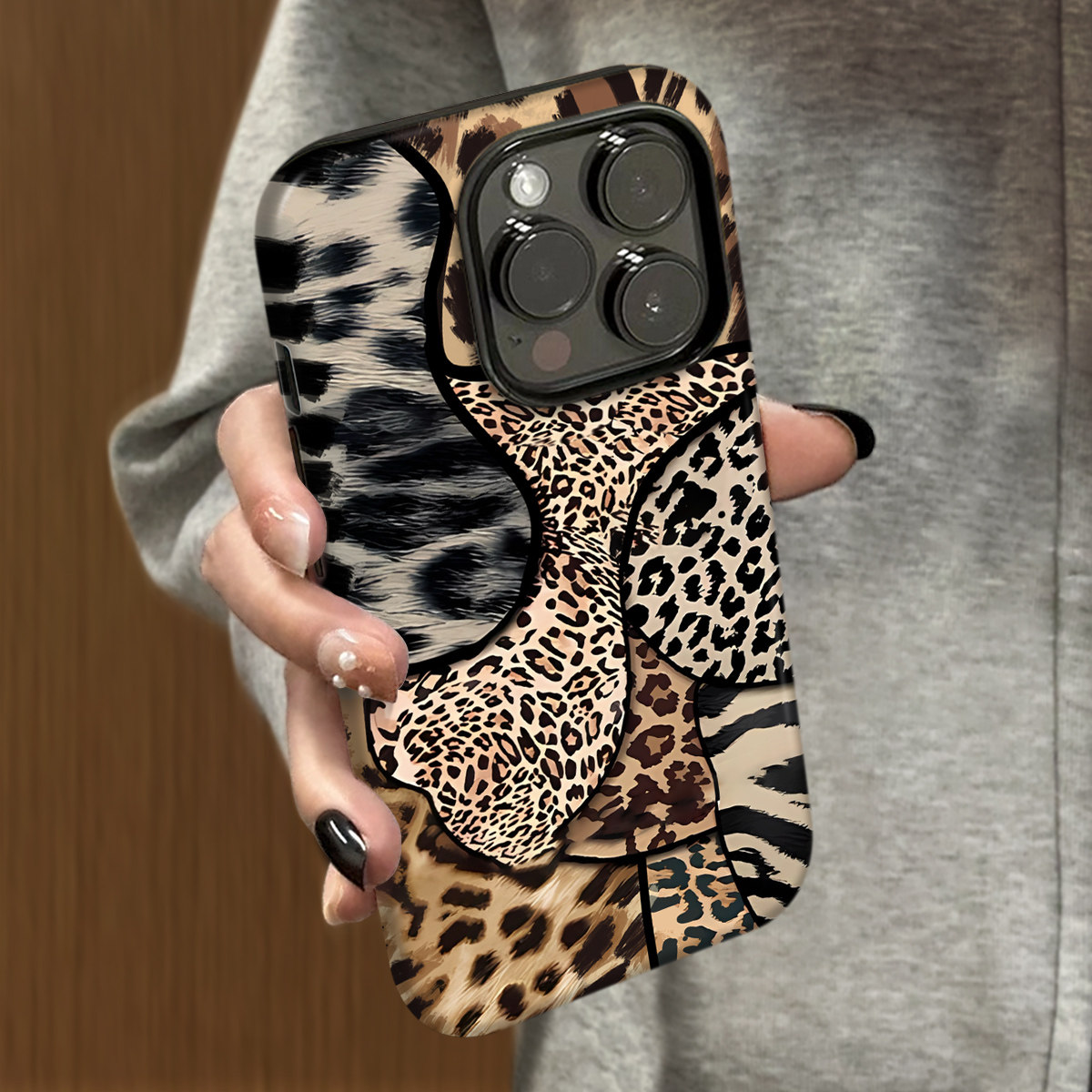 Leopard Zebra Cheetah Tiger Patchwork iPhone Case