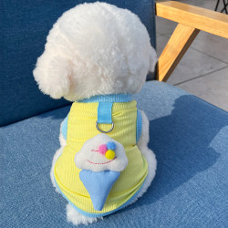 Spring and Summer Pet Clothes for Kittens, Puppies, and Dogs, Small Teddy, Bichon, Small Dogs, and Cats, Anti-Shedding, Ice Silk, Thin Style