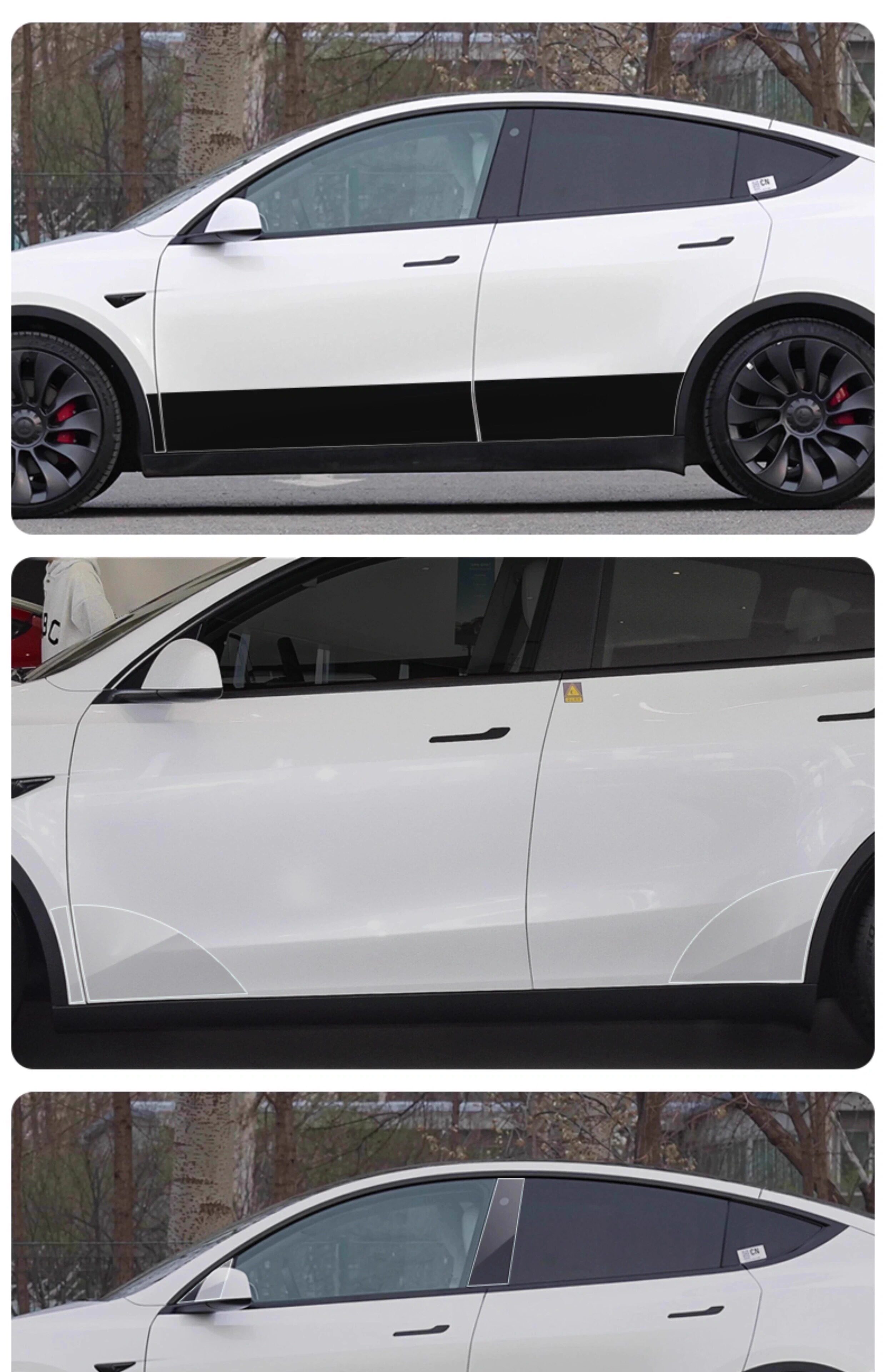Tesla Model Y Rear Door Anti-Splash TPU Protective Film Accessories