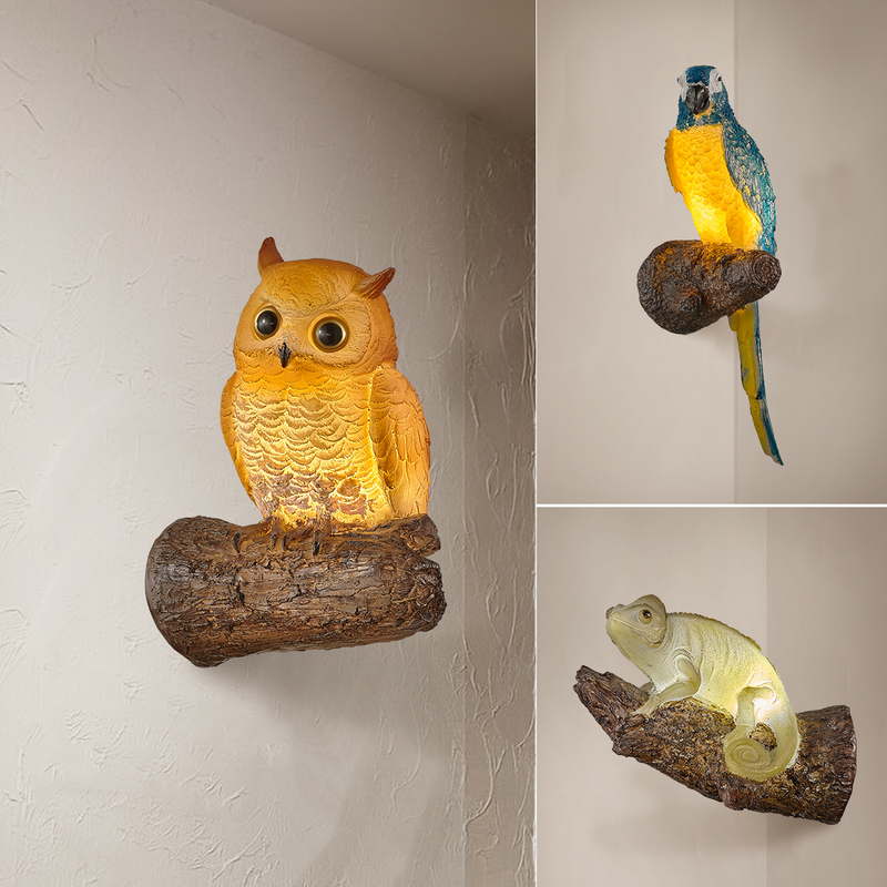 Animal Wall-Mounted Lamps Owl Parrot Personalized Art Decorative Wall Outdoor Retro Corridor Aisle Lights Waterproof