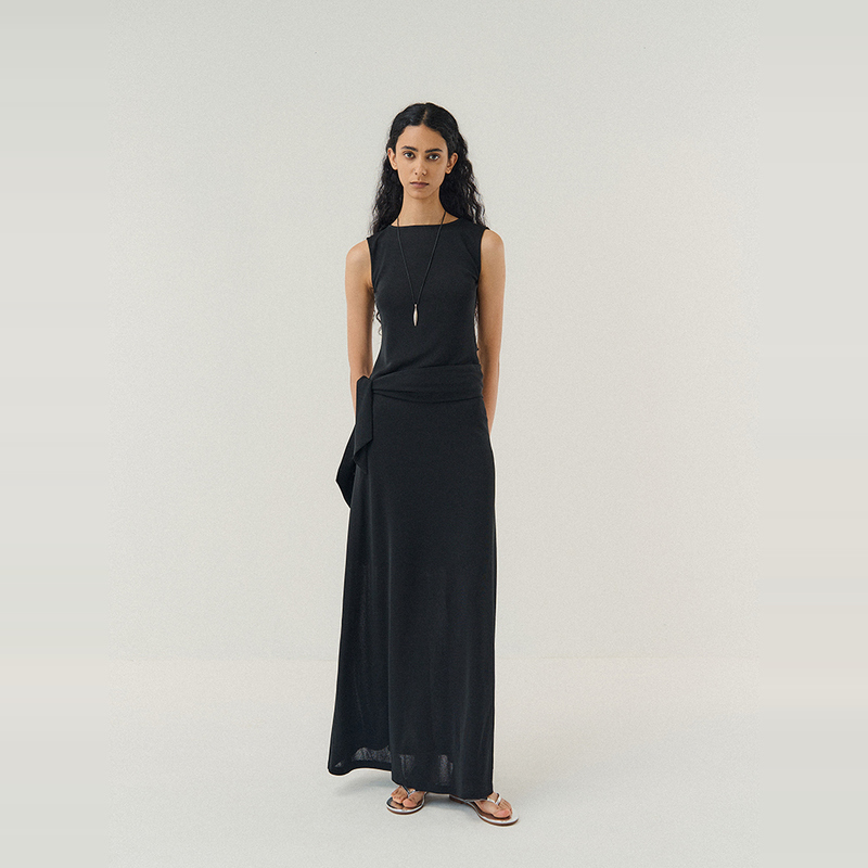 Solofortwo Floor-Length Drape Skirt, Elegant and Lazy Summer Thin Ankle-Length Extra-Long Black Long Skirt