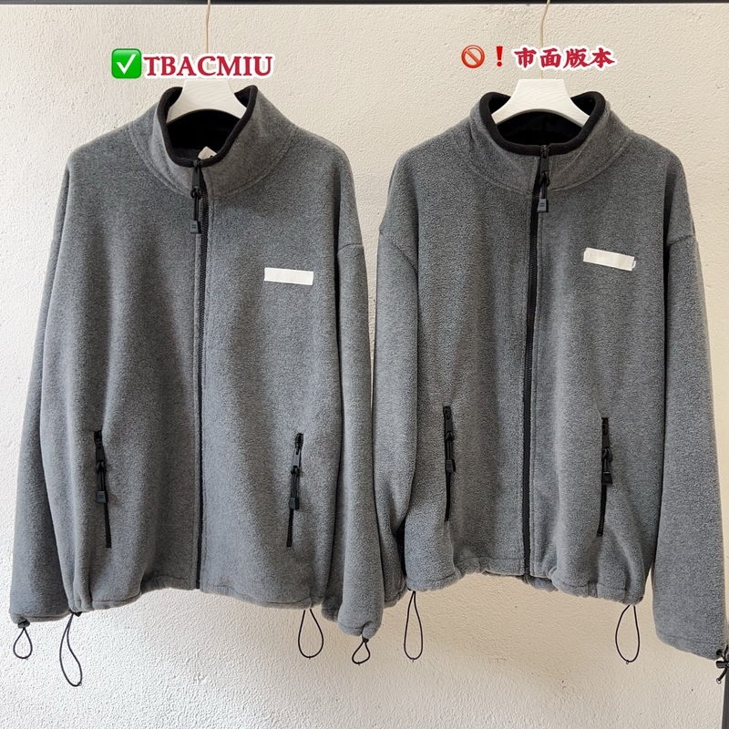 Correct Version 26 Series Casual Loose Fleece Zipper Jacket Unisex Stand Collar Jacket Sweatshirt Trendy Couple Outfit