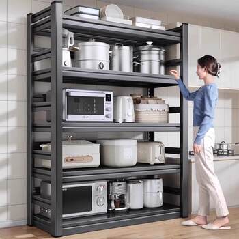 Kitchen storage rack floor-standing multi-layer storage multi-functional storage cabinet steel microwave oven rack pot rack household rack