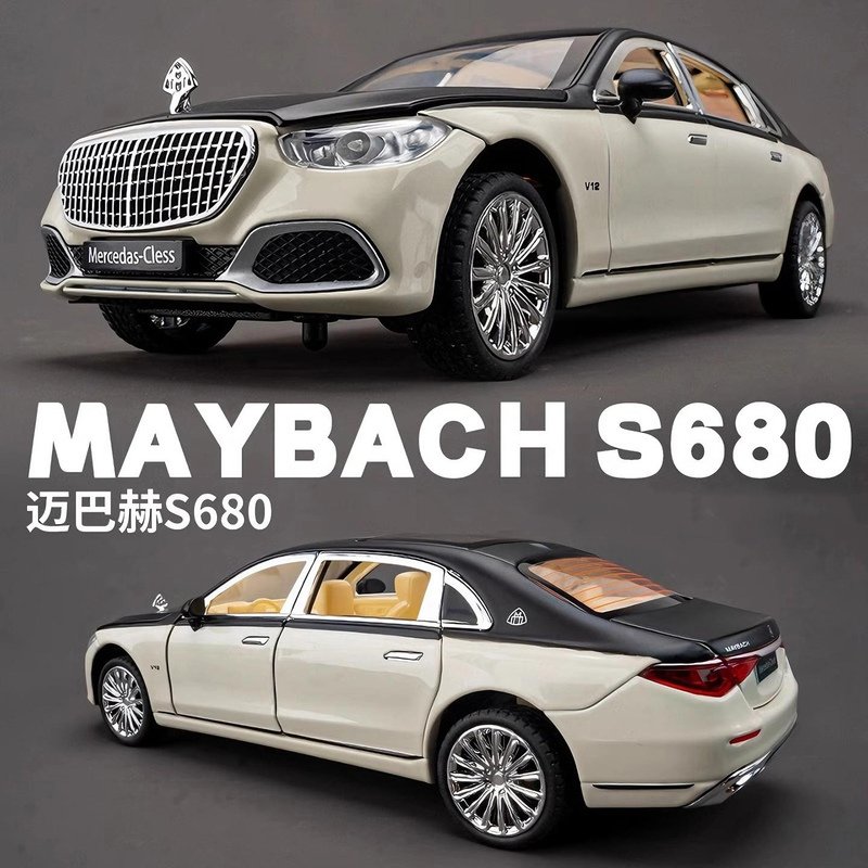 1:24 Mercedes-Maybach S680 Car Model, Realistic Alloy Police Car Gls600, Toy Car for Boys and Children