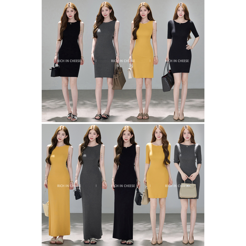 Shuhule Mature Women's Tencel Lyocell Knit Waist-Cinching Dress, Summer Elegant Light Luxury Sleeveless Tank Dress