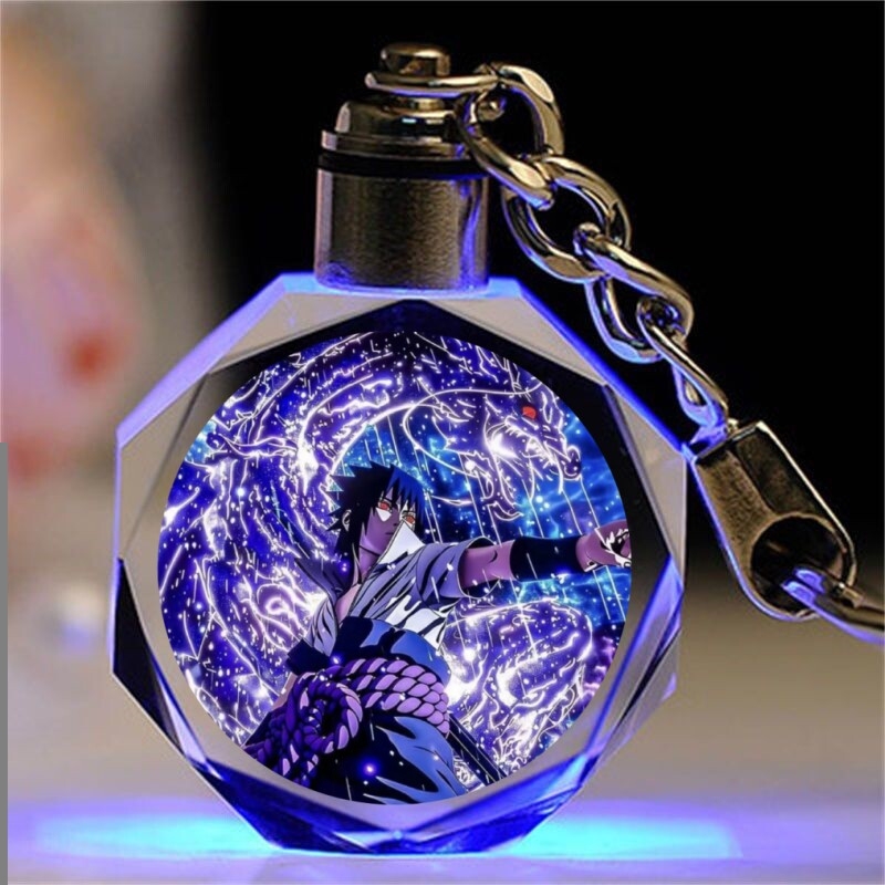 Birthday Gift Popular Pendant 2026 Keychain for Friends Naruto Sasuke Crystal Glowing Naruto Hinata Gift