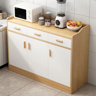 Tea cabinet solid wood color living room dining cabinet home storage meal preparation wall storage cabinet kitchen cabinet storage cabinet