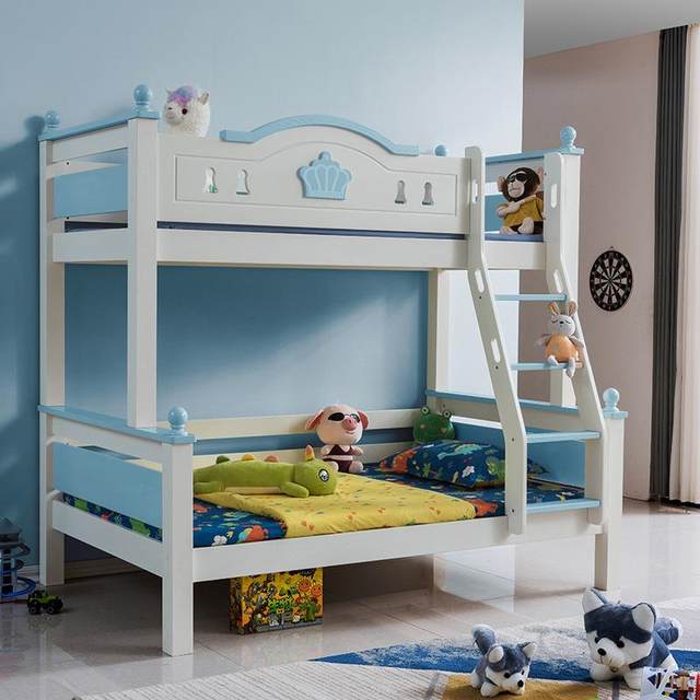 Solid wood bunk bed 1.35m bunk bed boy and girl bed 1.2m high and low bed children's furniture