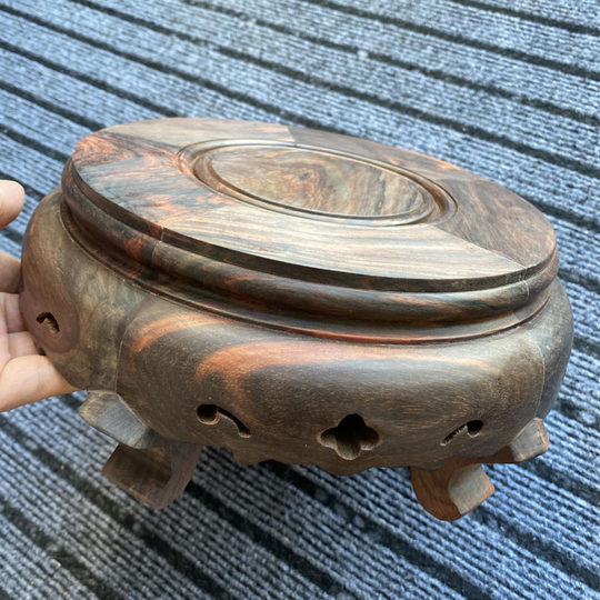Laos rosewood crafts ornament base solid wood vase round low stool crafts base Cochin Dalbergia