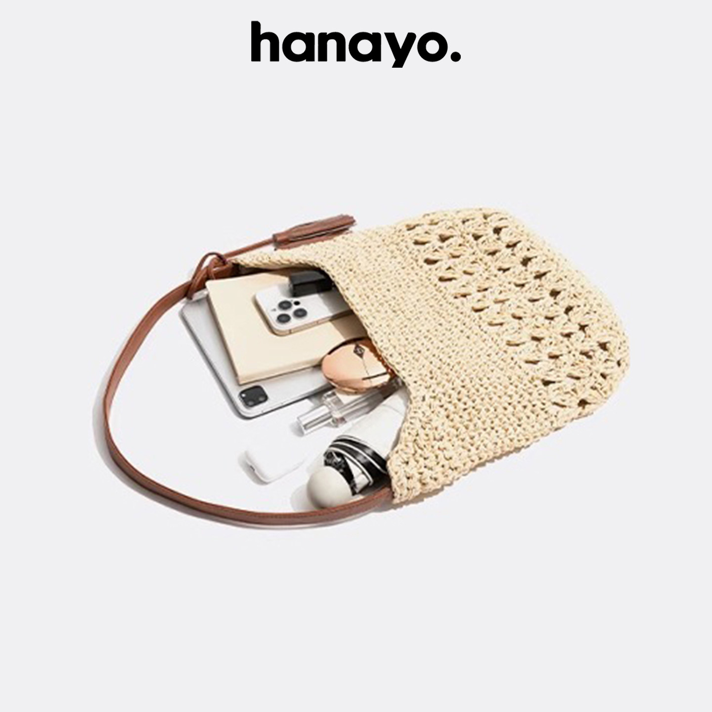 Hanayo Women's 2026 New Bohemian Woven Shoulder Bag, Trendy Straw Beach Vacation Casual Bag - Thumbnail 4